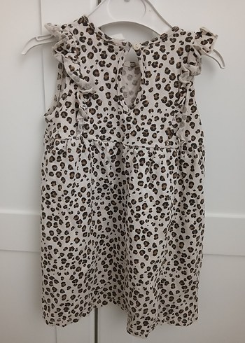 Kız Çocuk Leopar Desenli Kolsuz Elbise - Görsel 2