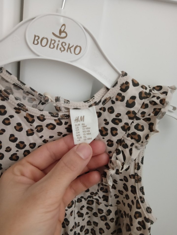 Kız Çocuk Leopar Desenli Kolsuz Elbise - Görsel 3