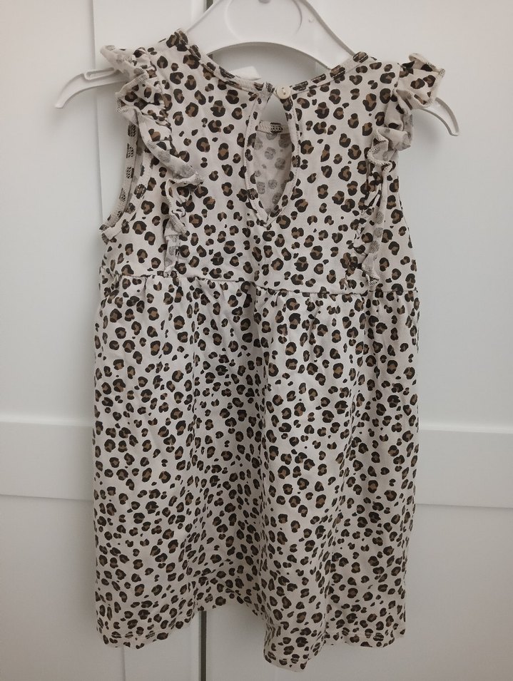 Kız Çocuk Leopar Desenli Kolsuz Elbise - Görsel 2