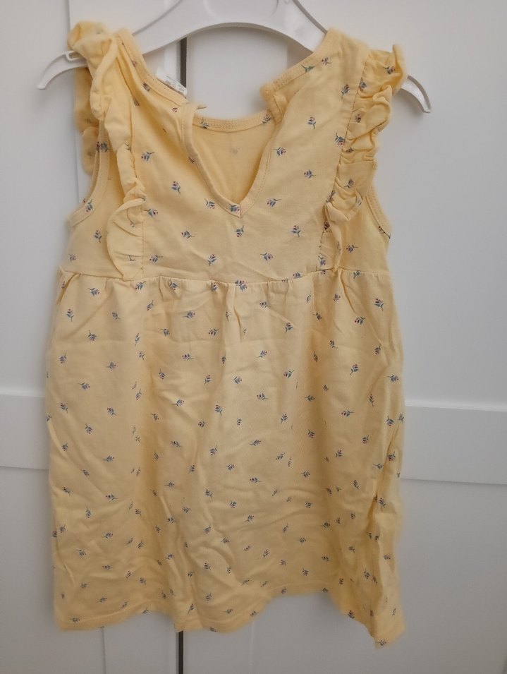 Sarı Kız Çocuk Fırfırlı Elbise - Görsel 2