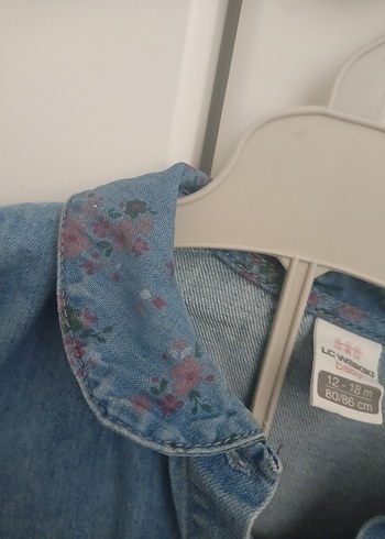 Kız Çocuk Mavi Uzun Kollu Denim Elbise - Görsel 3