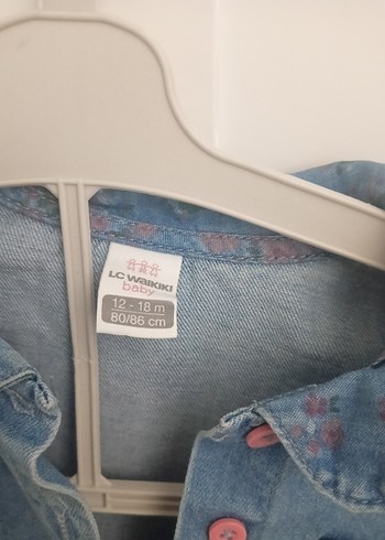 Kız Çocuk Mavi Uzun Kollu Denim Elbise - Görsel 2