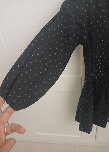 Uzun Kollu Siyah Nakışlı Kız Elbisesi - Görsel 3