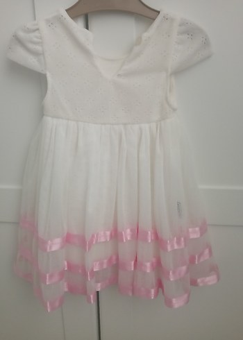 Beyaz Kız Çocuk Fırfırlı Elbise - Görsel 4