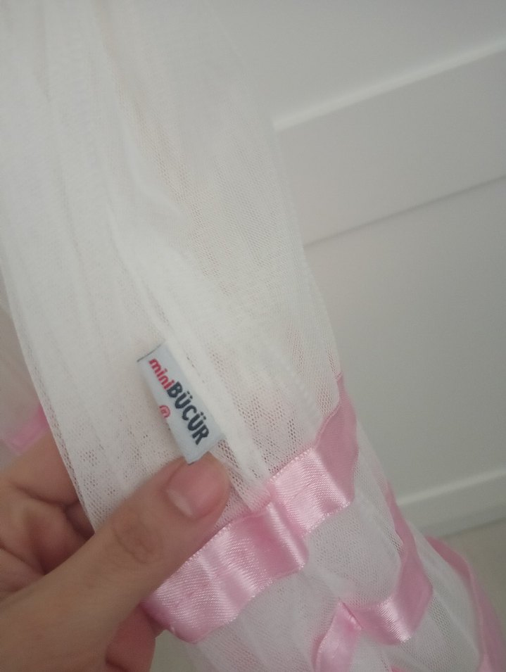 Beyaz Kız Çocuk Fırfırlı Elbise - Görsel 5