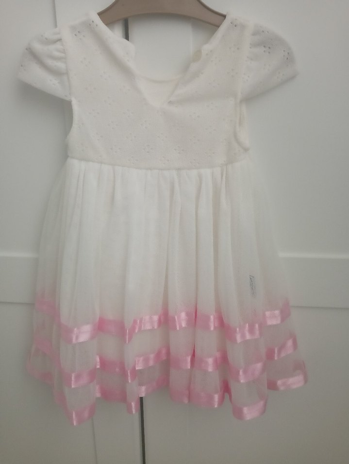 Beyaz Kız Çocuk Fırfırlı Elbise - Görsel 4