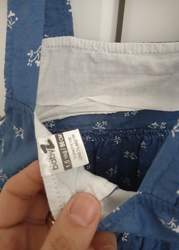 Kız Çocuk Mavi Denim Fırfırlı Elbise - Görsel 3