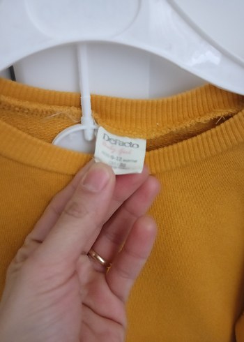 Uzun Kollu Sarı Kız Çocuk Elbise - Görsel 3