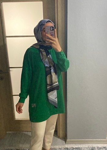 Kadın Salaş Midi Tunik - Boğazlı, Uzun Kollu