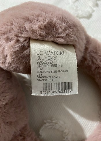 LC Waikiki Pembe Kürklü Nakışlı Kulaklık Kapagı