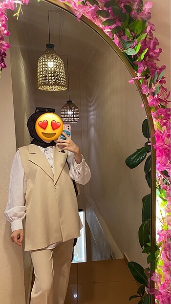 Tesettür ikili yelekli takım