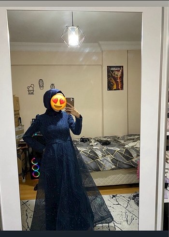 Abiye Lacivert Tesettür Abiye