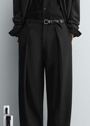 Erkek Siyah Kumaş Pantolon - Görsel 6