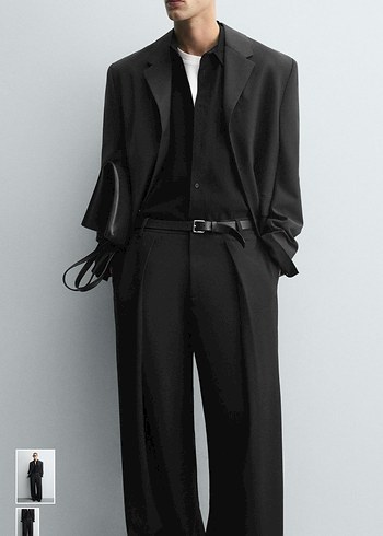 Erkek Siyah Kumaş Pantolon - Görsel 5