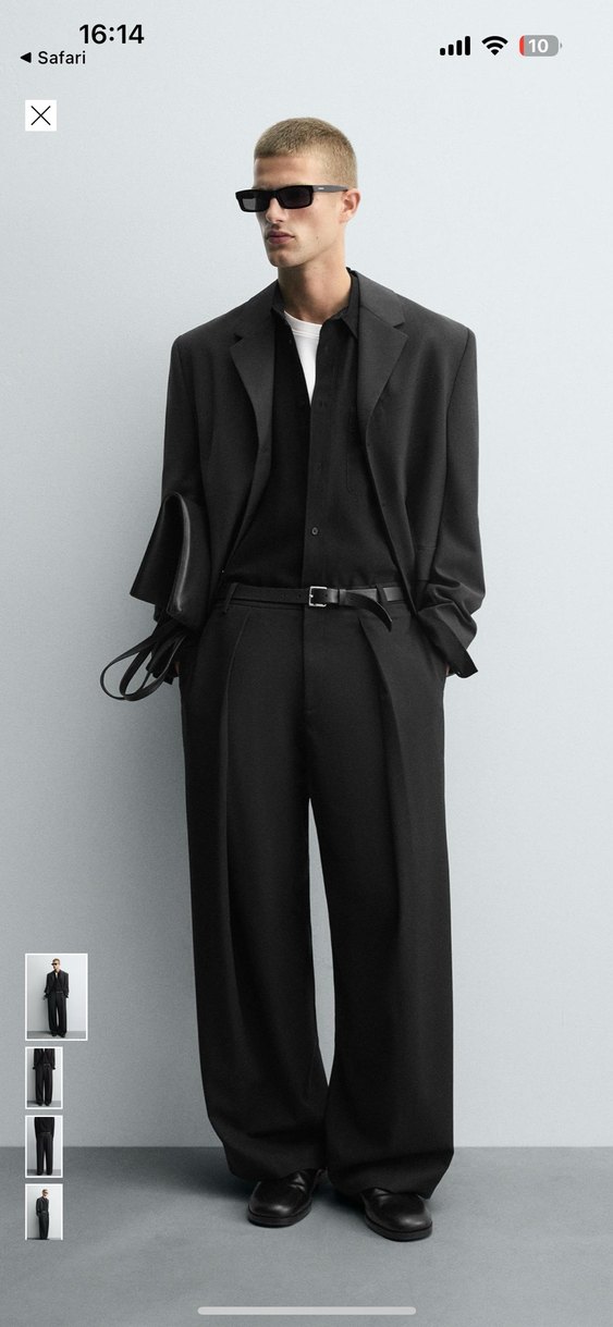 Erkek Siyah Kumaş Pantolon - Görsel 5