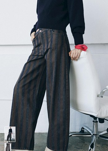 Zara Yeni Sezon Cizgili Genis Paca Pantolon