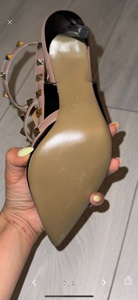 Siyah bej Parlak Yılan Desenli Tokalı Stiletto valentino muadili - Görsel 2