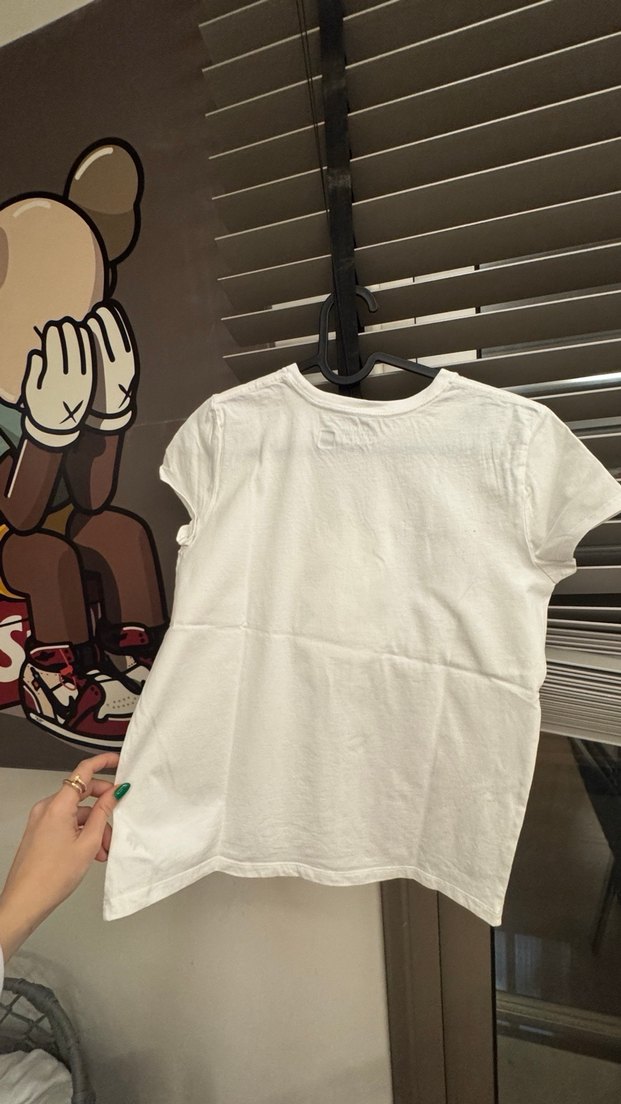 Kız Çocuk Beyaz Baskılı Kısa Kollu Tişört - Görsel 5