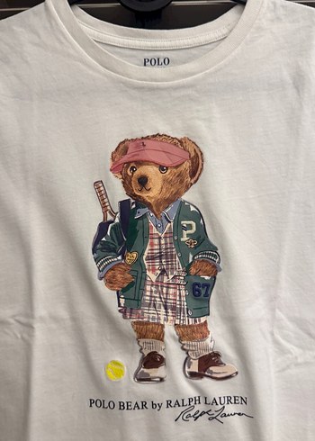 Beyaz Kız Çocuk Baskılı Polo Tişört - Görsel 3