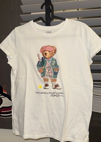 Beyaz Kız Çocuk Baskılı Polo Tişört - Görsel 7