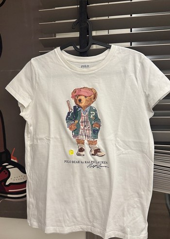 Beyaz Kız Çocuk Baskılı Polo Tişört - Görsel 2