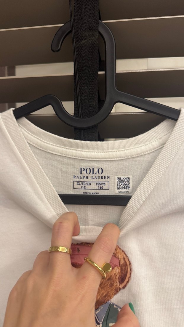 Beyaz Kız Çocuk Baskılı Polo Tişört - Görsel 4