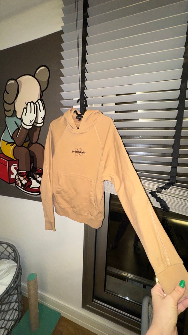 Bej Kadın Kapüşonlu Sweatshirt - Görsel 3