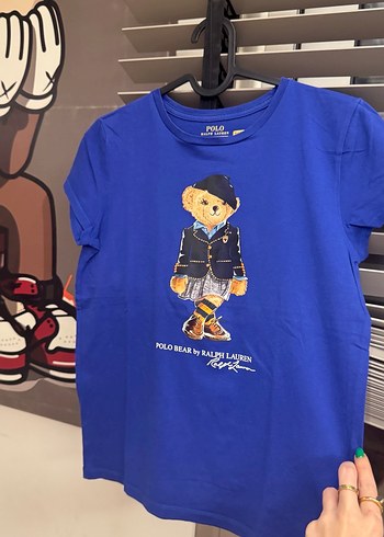 Kız Erkek Çocuk Lacivert Polo Bear Baskılı Tişört - Görsel 2