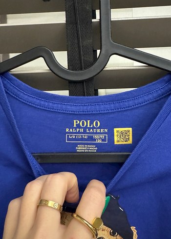 Kız Erkek Çocuk Lacivert Polo Bear Baskılı Tişört - Görsel 4