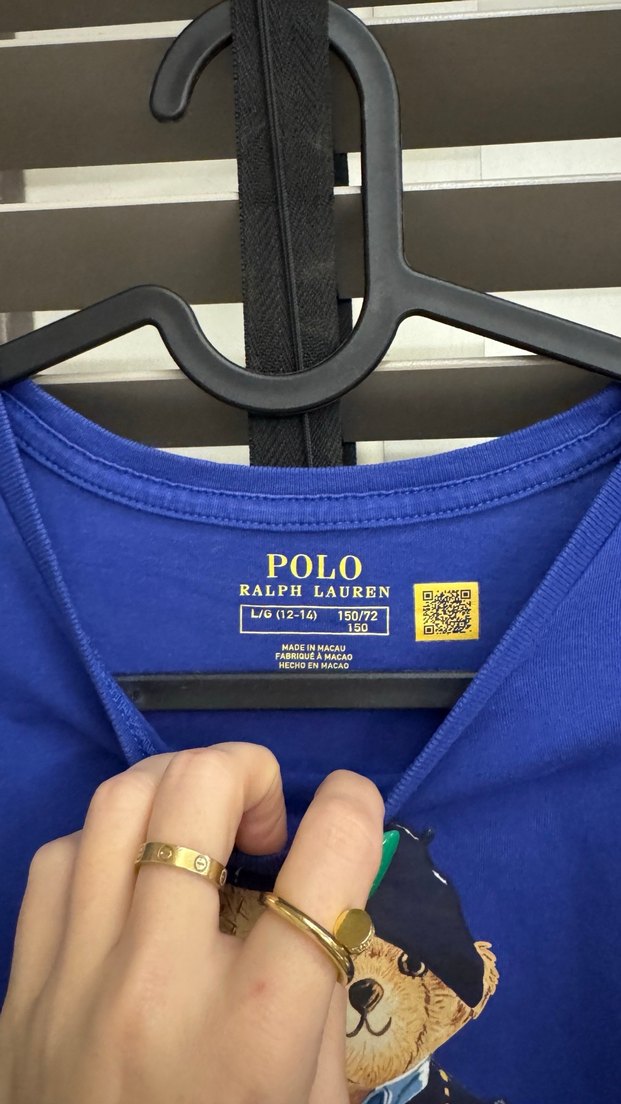 Kız Erkek Çocuk Lacivert Polo Bear Baskılı Tişört - Görsel 4