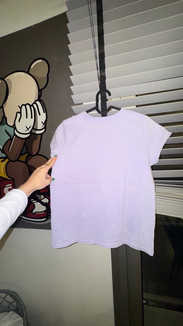 Kız Çocuk Baskılı Mor Tişört - Görsel 5