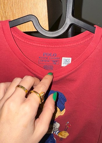 Kız Çocuk Kırmızı Baskılı Kısa Kollu Tişört - Görsel 3