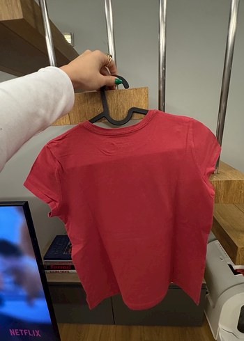 Kız Çocuk Kırmızı Baskılı Kısa Kollu Tişört - Görsel 5