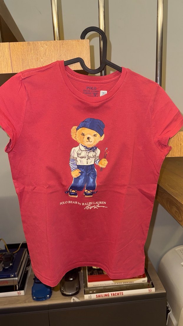 Kız Çocuk Kırmızı Baskılı Kısa Kollu Tişört - Görsel 2