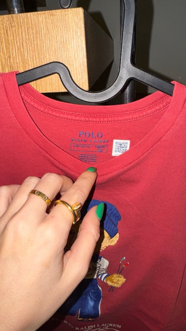 Kız Çocuk Kırmızı Baskılı Kısa Kollu Tişört - Görsel 3