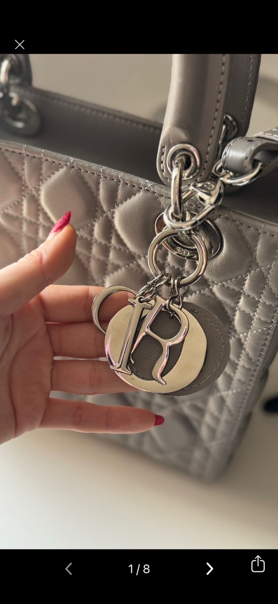 Dior replika Gri Zincir Detaylı Deri Kadın Çanta - Görsel 3