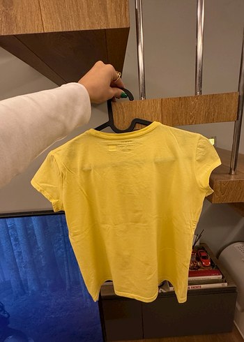 Kız Çocuk Sarı Baskılı Kısa Kollu Tişört - Görsel 5