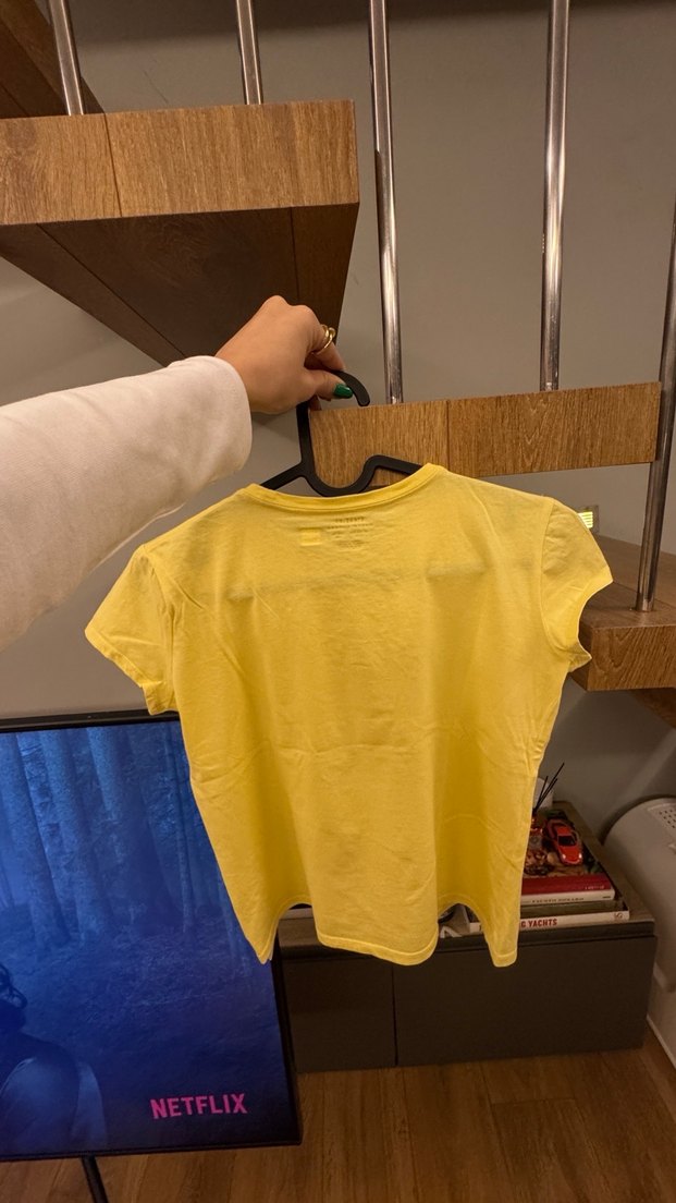 Kız Çocuk Sarı Baskılı Kısa Kollu Tişört - Görsel 5