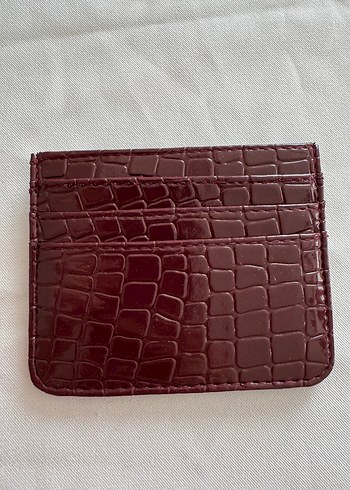 Bordo Deri Yılan Desenli Fermuarlı Kadın Kartlık - Görsel 4