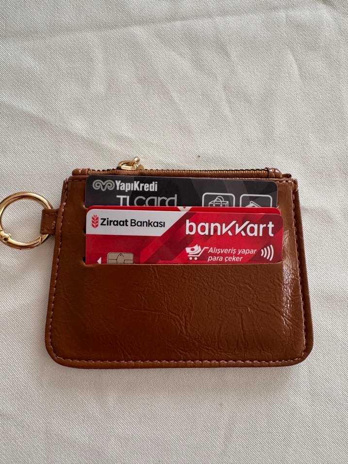 Kahverengi Deri Fermuarlı Kadın Cüzdanı - Görsel 3