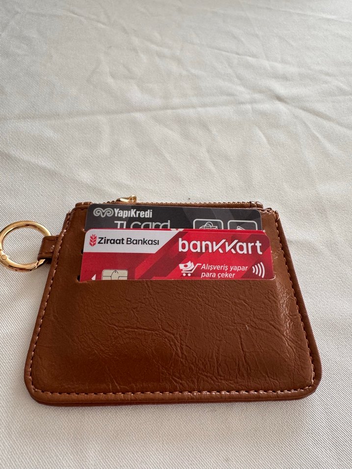 Kahverengi Deri Fermuarlı Kadın Cüzdanı - Görsel 4
