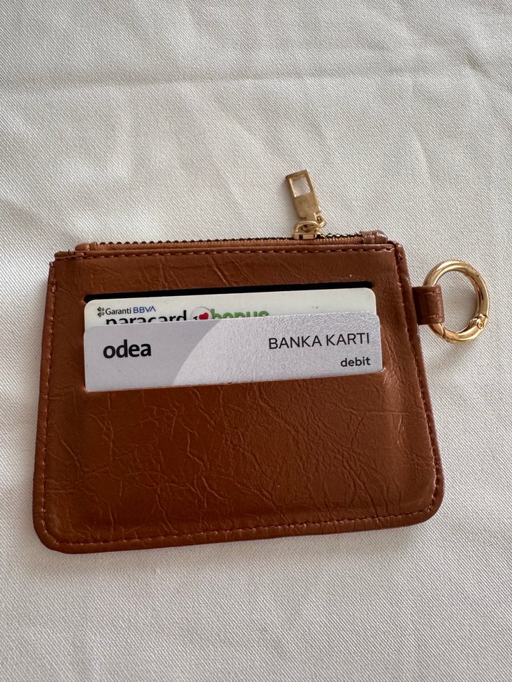 Kahverengi Deri Fermuarlı Kadın Cüzdanı - Görsel 2