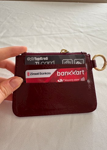 Bordo Deri Fermuarlı Kadın Cüzdanı - Görsel 3