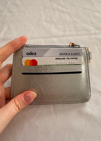 Gri Deri Fermuarlı Kadın Cüzdanı - Görsel 2