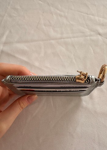 Gri Deri Fermuarlı Kadın Cüzdanı - Görsel 3