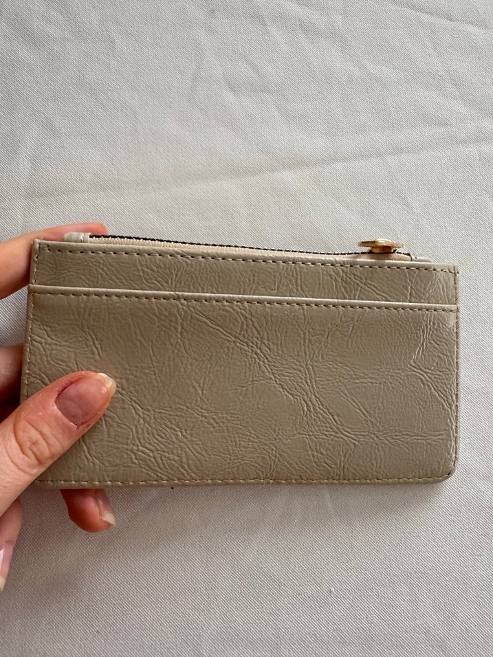 Bej Deri Fermuarlı Kadın Cüzdanı - Görsel 3