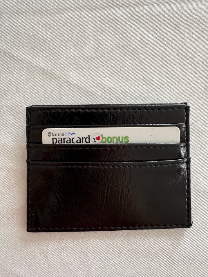 Siyah Deri  Kadın Cüzdanı - Görsel 2