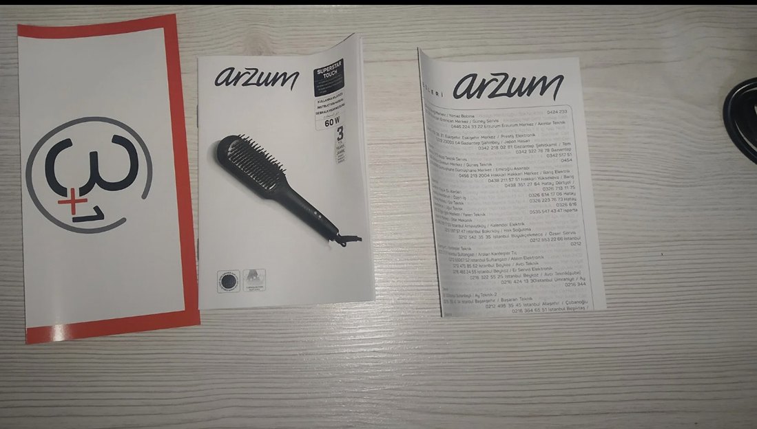 Arzum Siyah Saç Düzleştirici Fırça - Görsel 3
