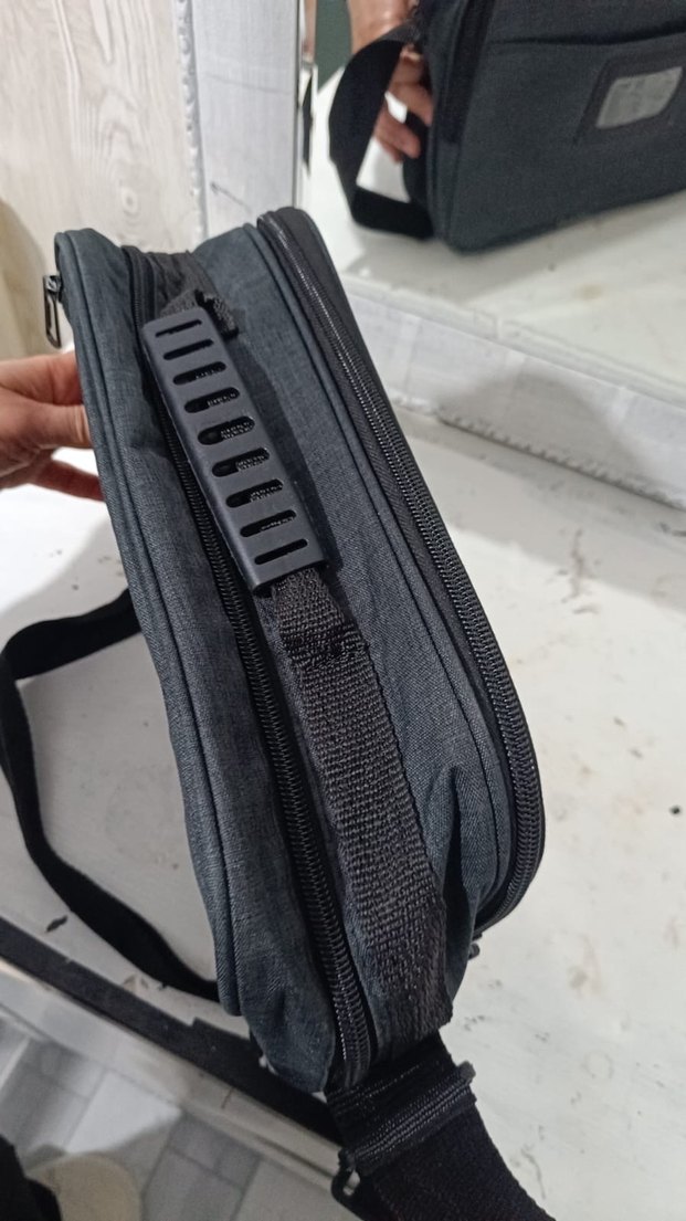 Gri Fermuarlı Erkek Omuz Çantası - Görsel 2