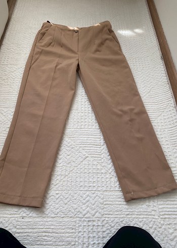 Bej Midi Kumaş Kadın Pantolon - Görsel 2